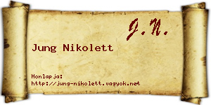 Jung Nikolett névjegykártya